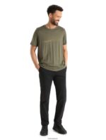 Icebreaker Men Merino Tech Lite II Short Sleeve T-Shirt Ski Stripes Z04NXR347 Clothing Loden - Image 3