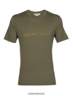 Icebreaker Men Merino Tech Lite II Short Sleeve T-Shirt Ski Stripes Z04NXR347 Clothing Loden - Image 6