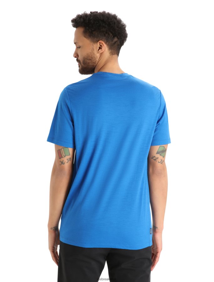 Icebreaker Men Merino Tech Lite II Short Sleeve T-Shirt Skiing Yeti Z04NXR364 Clothing Lazurite - Image 2