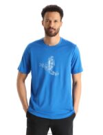 Icebreaker Men Merino Tech Lite II Short Sleeve T-Shirt Skiing Yeti Z04NXR364 Clothing Lazurite