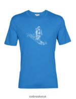 Icebreaker Men Merino Tech Lite II Short Sleeve T-Shirt Skiing Yeti Z04NXR364 Clothing Lazurite - Image 6