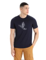 Icebreaker Men Merino Tech Lite II Short Sleeve T-Shirt Skiing Yeti Z04NXR73 Clothing Midnight Navy