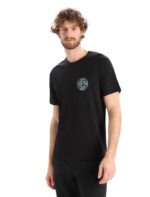 Icebreaker Men Merino Tech Lite II Short Sleeve T-Shirt Story Z04NXR380 Clothing Black - Image 2