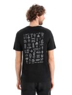Icebreaker Men Merino Tech Lite II Short Sleeve T-Shirt Story Z04NXR380 Clothing Black