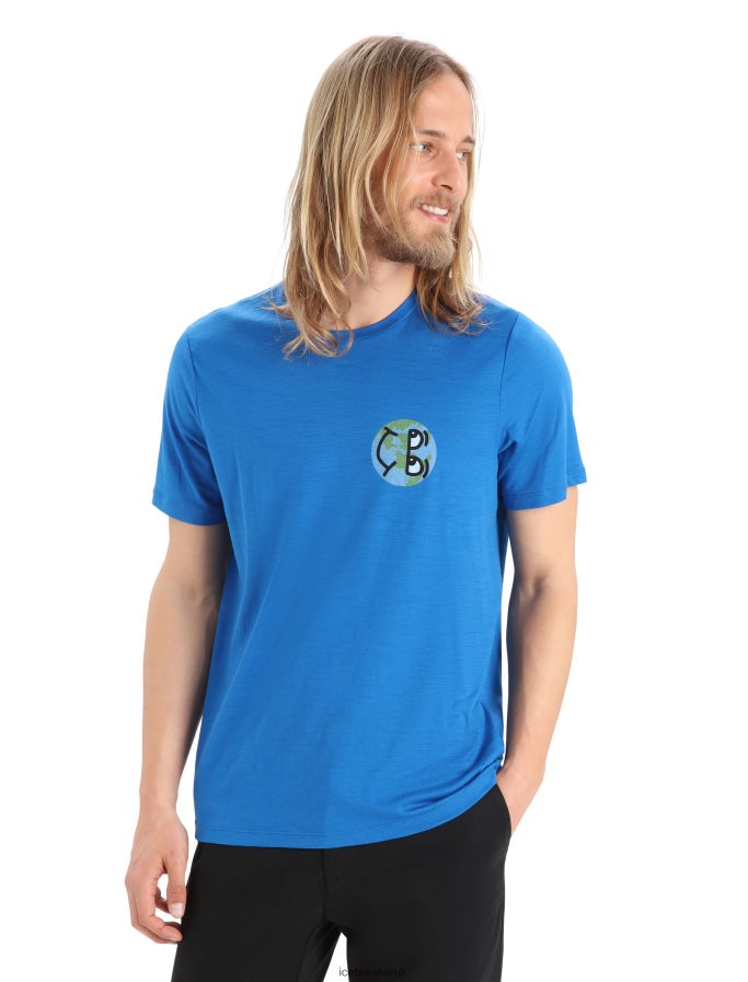 Icebreaker Men Merino Tech Lite II Short Sleeve T-Shirt Story Z04NXR381 Clothing Lazurite - Image 2