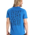 Icebreaker Men Merino Tech Lite II Short Sleeve T-Shirt Story Z04NXR381 Clothing Lazurite