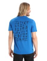 Icebreaker Men Merino Tech Lite II Short Sleeve T-Shirt Story Z04NXR381 Clothing Lazurite