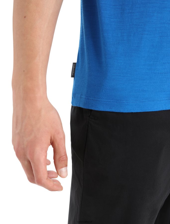 Icebreaker Men Merino Tech Lite II Short Sleeve T-Shirt Story Z04NXR381 Clothing Lazurite - Image 5