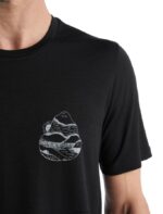 Icebreaker Men Merino Tech Lite II Short Sleeve T-Shirt Sunrise Ridge Z04NXR482 Clothing Black - Image 4