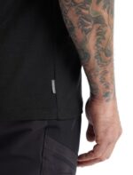 Icebreaker Men Merino Tech Lite II Short Sleeve T-Shirt Sunrise Ridge Z04NXR482 Clothing Black - Image 5