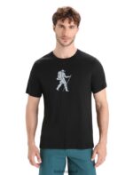 Icebreaker Men Merino Tech Lite II Short Sleeve T-Shirt Trail Hiker Z04NXR36 Clothing Black