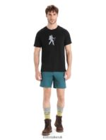 Icebreaker Men Merino Tech Lite II Short Sleeve T-Shirt Trail Hiker Z04NXR36 Clothing Black - Image 3