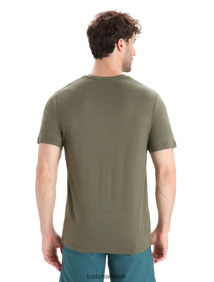 Icebreaker Men Merino Tech Lite II Short Sleeve T-Shirt Trail Hiker Z04NXR38 Clothing Loden - Image 2