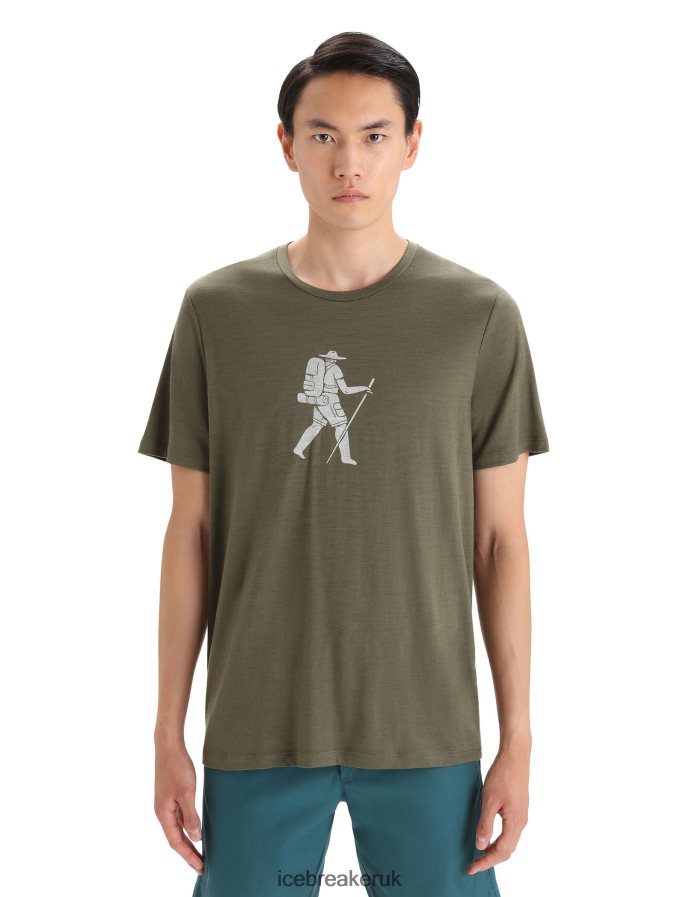 Icebreaker Men Merino Tech Lite II Short Sleeve T-Shirt Trail Hiker Z04NXR38 Clothing Loden - Image 4