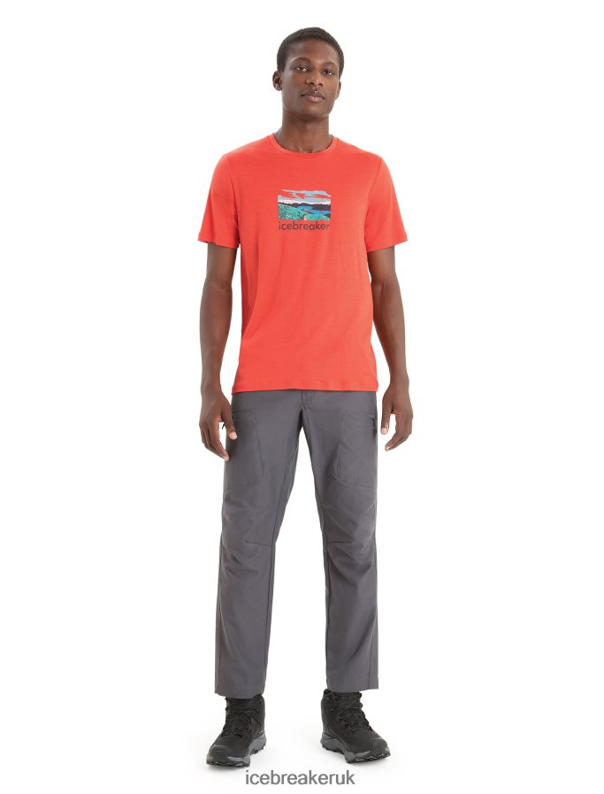 Icebreaker Men Merino Tech Lite II Short Sleeve T-Shirt Trailhead Z04NXR15 Clothing Vibrant Earth - Image 3