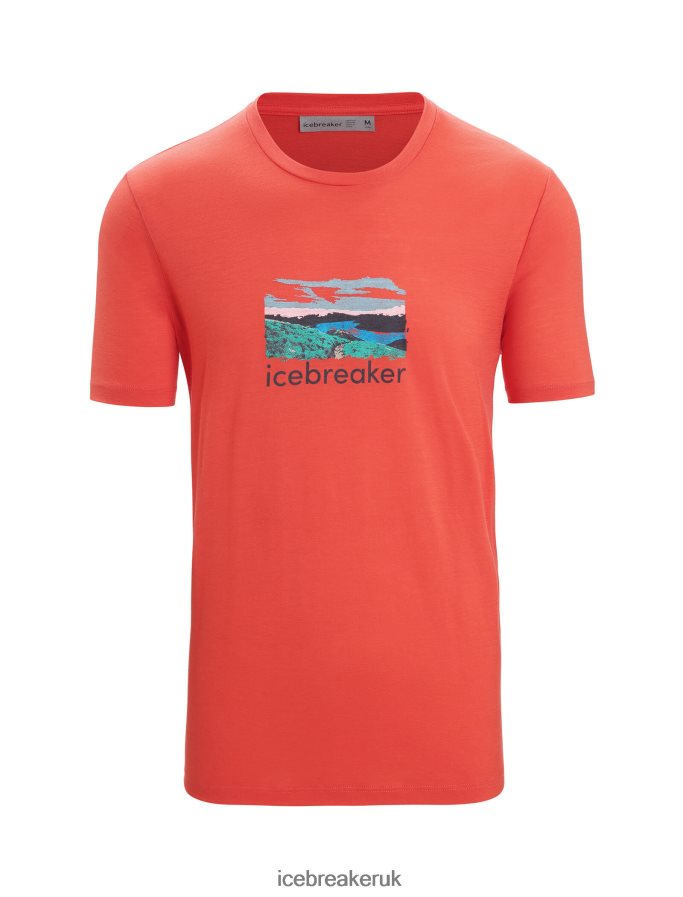 Icebreaker Men Merino Tech Lite II Short Sleeve T-Shirt Trailhead Z04NXR15 Clothing Vibrant Earth - Image 6