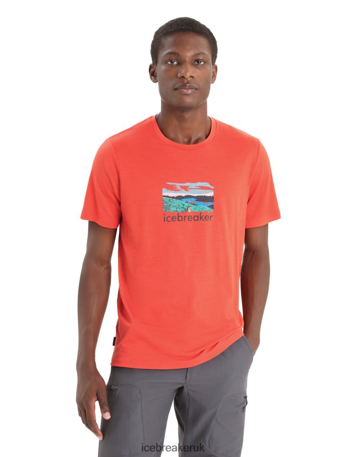 icebreaker_men_merino_tech_lite_ii_short_sleeve_t_shirt_trailhead_z04nxr15_clothing_vibrant_earth.jpg Icebreaker Men Merino Tech Lite II Short Sleeve T-Shirt Trailhead Z04NXR15 Clothing Vibrant Earth - Image 1