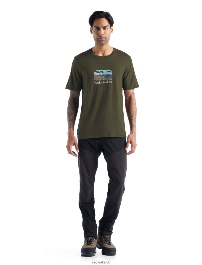 Icebreaker Men Merino Tech Lite II Short Sleeve T-Shirt Trailhead Z04NXR473 Clothing Loden - Image 2