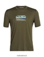 Icebreaker Men Merino Tech Lite II Short Sleeve T-Shirt Trailhead Z04NXR473 Clothing Loden - Image 6