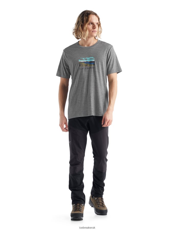 Icebreaker Men Merino Tech Lite II Short Sleeve T-Shirt Trailhead Z04NXR474 Clothing Metro Heather - Image 2