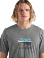Icebreaker Men Merino Tech Lite II Short Sleeve T-Shirt Trailhead Z04NXR474 Clothing Metro Heather - Image 3