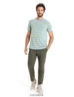 Icebreaker Men Merino Wave Short Sleeve Stripe T-Shirt Z04NXR19 Clothing Astral Blue/Summer - Image 3