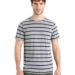 Icebreaker Men Merino Wave Short Sleeve Stripe T-Shirt Z04NXR20 Clothing Metro Heather/Midnight Navy