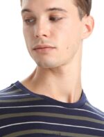 Icebreaker Men Merino Wave Short Sleeve Stripe T-Shirt Z04NXR21 Clothing Midnight Navy/Loden - Image 4