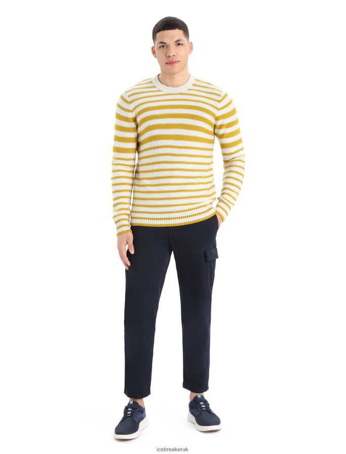 Icebreaker Men Merino Waypoint Crewe Sweater Z04NXR391 Clothing Ecru Heather/Silent Gold - Image 3