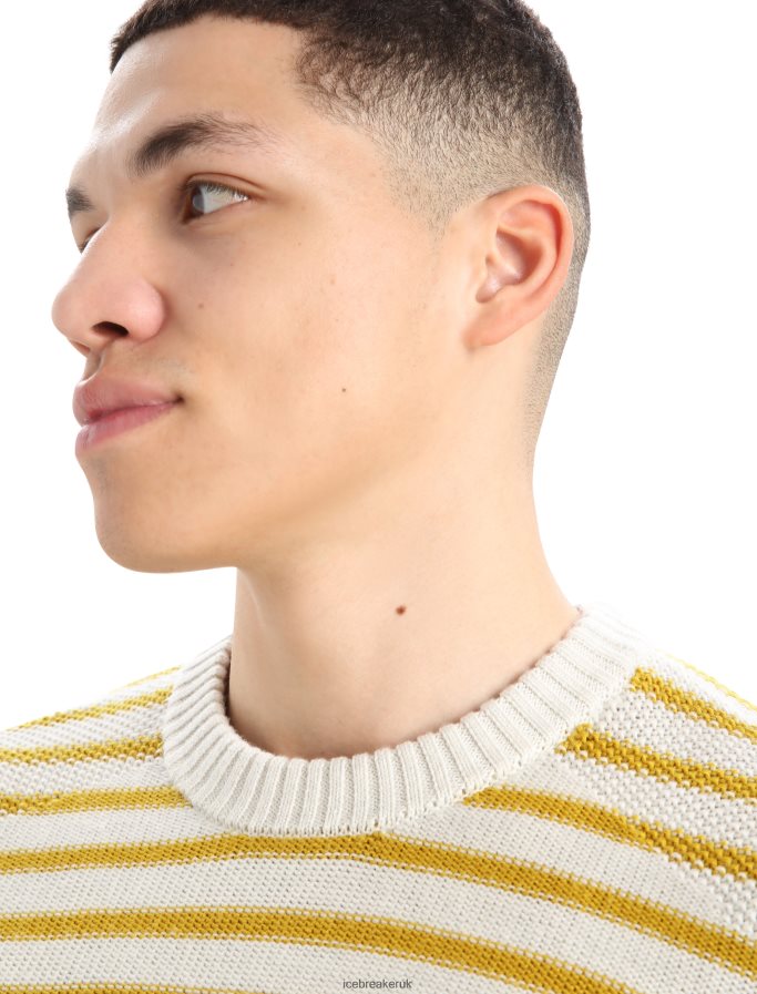 Icebreaker Men Merino Waypoint Crewe Sweater Z04NXR391 Clothing Ecru Heather/Silent Gold - Image 4