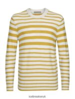 Icebreaker Men Merino Waypoint Crewe Sweater Z04NXR391 Clothing Ecru Heather/Silent Gold - Image 6