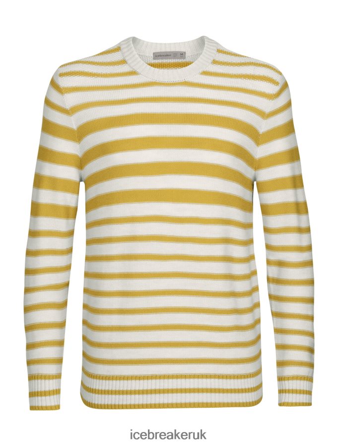 Icebreaker Men Merino Waypoint Crewe Sweater Z04NXR391 Clothing Ecru Heather/Silent Gold - Image 6