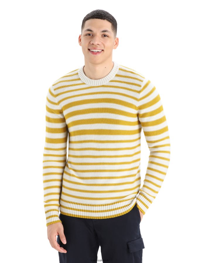Icebreaker Men Merino Waypoint Crewe Sweater Z04NXR391 Clothing Ecru Heather/Silent Gold - Image 1