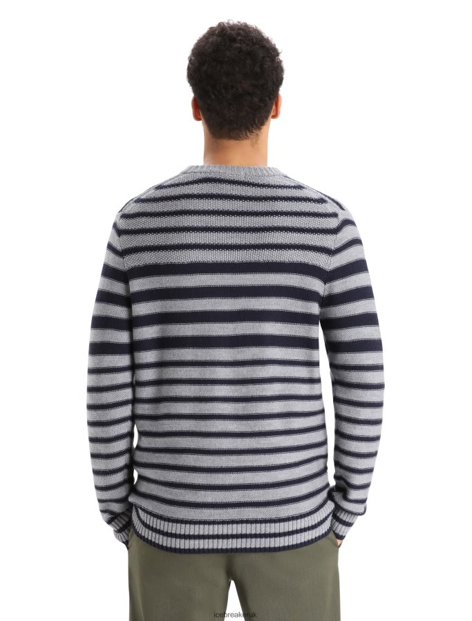Icebreaker Men Merino Waypoint Crewe Sweater Z04NXR392 Clothing Midnight Navy/Gritstone Heather - Image 2
