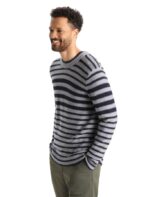 Icebreaker Men Merino Waypoint Crewe Sweater Z04NXR392 Clothing Midnight Navy/Gritstone Heather