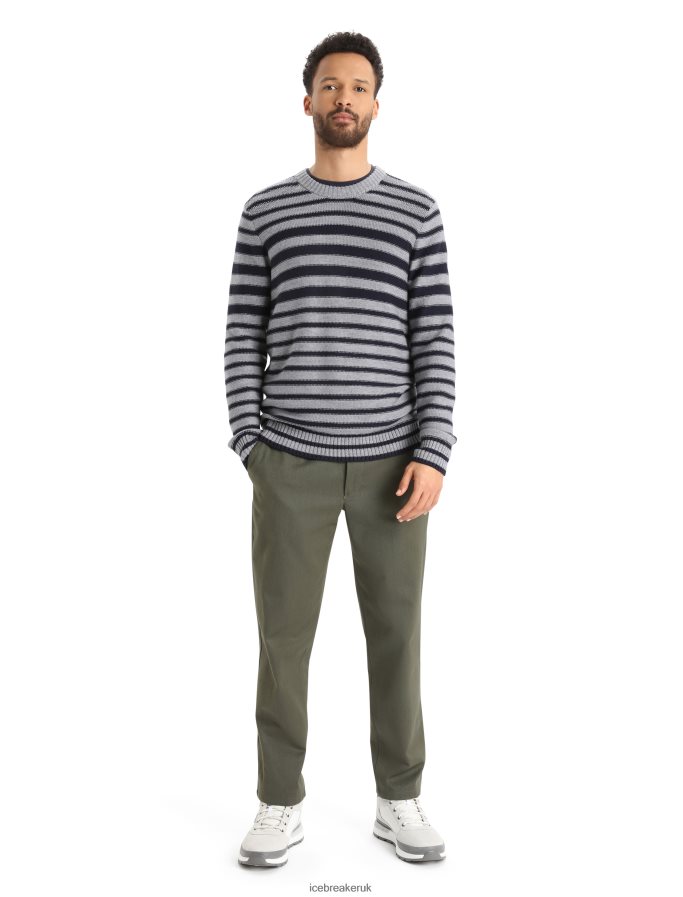 Icebreaker Men Merino Waypoint Crewe Sweater Z04NXR392 Clothing Midnight Navy/Gritstone Heather - Image 3