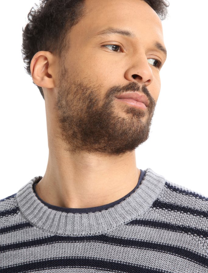 Icebreaker Men Merino Waypoint Crewe Sweater Z04NXR392 Clothing Midnight Navy/Gritstone Heather - Image 4