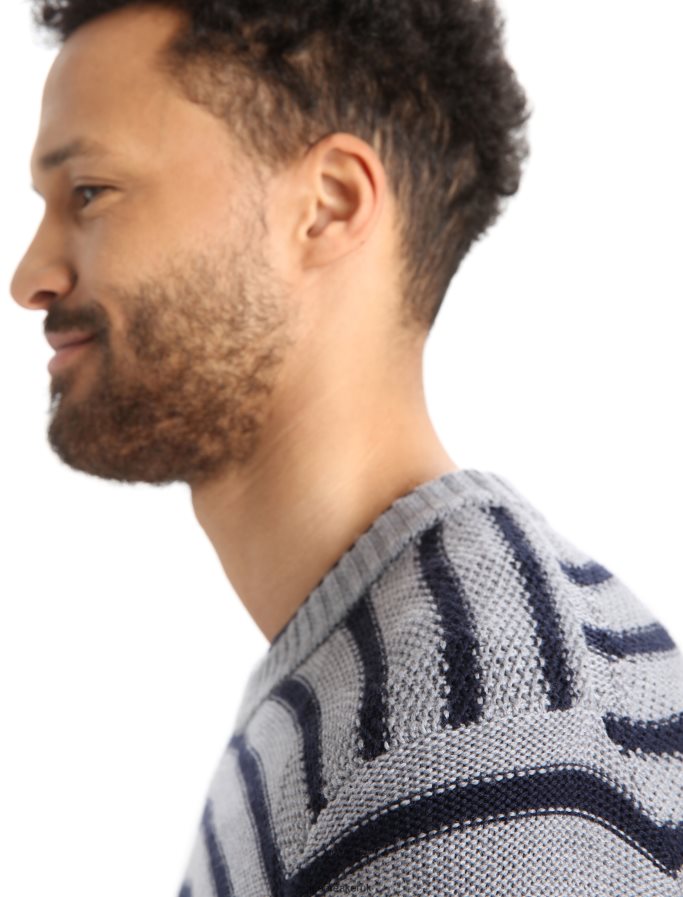 Icebreaker Men Merino Waypoint Crewe Sweater Z04NXR392 Clothing Midnight Navy/Gritstone Heather - Image 5