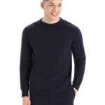 Icebreaker Men RealFleece Merino Dalston Long Sleeve Sweatshirt Z04NXR398 Clothing Midnight Navy