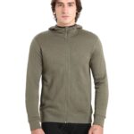 Icebreaker Men RealFleece Merino Elemental Long Sleeve Zip Hood Jacket Z04NXR439 Clothing Loden