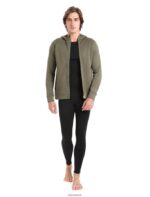 Icebreaker Men RealFleece Merino Elemental Long Sleeve Zip Hood Jacket Z04NXR439 Clothing Loden - Image 3