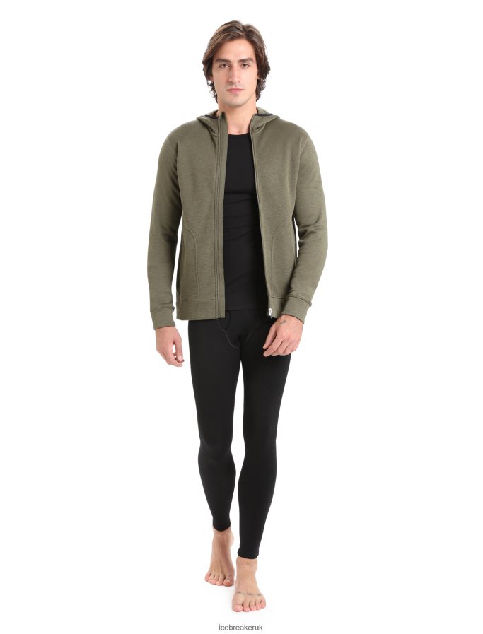 Icebreaker Men RealFleece Merino Elemental Long Sleeve Zip Hood Jacket Z04NXR439 Clothing Loden - Image 3