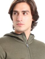 Icebreaker Men RealFleece Merino Elemental Long Sleeve Zip Hood Jacket Z04NXR439 Clothing Loden - Image 4