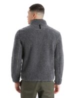 Icebreaker Men RealFleece Merino High Pile Long Sleeve Half Zip Jacket Z04NXR232 Clothing Gritstone Heather/Black - Image 2
