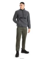 Icebreaker Men RealFleece Merino High Pile Long Sleeve Half Zip Jacket Z04NXR232 Clothing Gritstone Heather/Black - Image 3