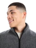 Icebreaker Men RealFleece Merino High Pile Long Sleeve Half Zip Jacket Z04NXR232 Clothing Gritstone Heather/Black - Image 4