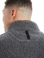 Icebreaker Men RealFleece Merino High Pile Long Sleeve Half Zip Jacket Z04NXR232 Clothing Gritstone Heather/Black - Image 5