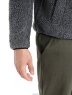 Icebreaker Men RealFleece Merino High Pile Long Sleeve Half Zip Jacket Z04NXR232 Clothing Gritstone Heather/Black - Image 6