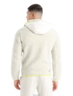 Icebreaker Men RealFleece Merino High Pile Long Sleeve Zip Hood Z04NXR415 Clothing Ecru Heather/Snow - Image 2