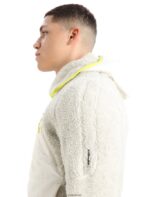 Icebreaker Men RealFleece Merino High Pile Long Sleeve Zip Hood Z04NXR415 Clothing Ecru Heather/Snow - Image 7